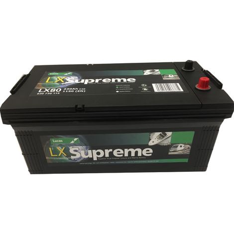 Batterie marine 12V 230Ah – LX80 – 1150A CCA – Technologie CA/CA épaisses – Pour camping-cars et applications marines – Lucas (1/2)