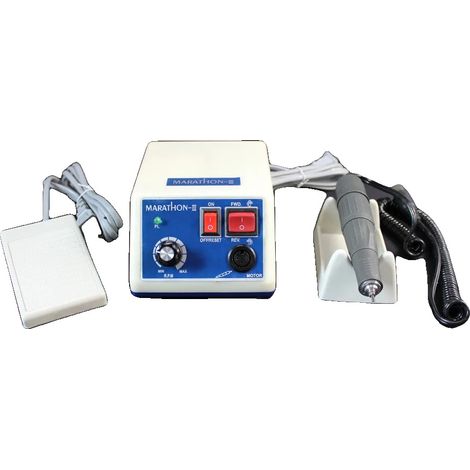 Micro moteur électrique de laboratoire dentaire, puissance de 65W, vitesse de 0-35000 RPM, compatible avec des fraises de 2,35 mm, dimensions 25 cm x 22 cm x 10 cm, poids 2 kg (1/5)