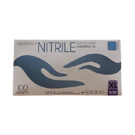 Gant nitrile bleu non poudre extra large (9/10)