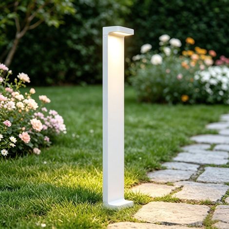Mai & Mai Lampe sur Pied Extérieur 100x60x600mm Blanc Eclairage Extérieur LED IP65 Desgin LumaTorch (1/5)