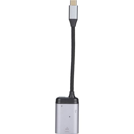 Adaptateur multifonctionnel 3-en-1 USB-C mâle court vers HDMI/PD/données (1/5)