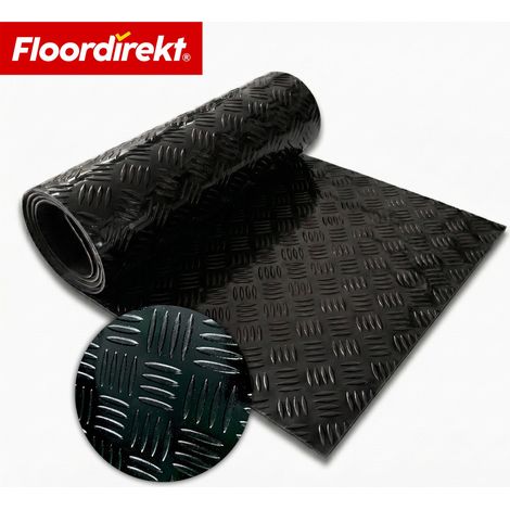 PVC-Bodenbelag Bullet Riffelblech-Optik Schwarz 110  Breitex 100 cm