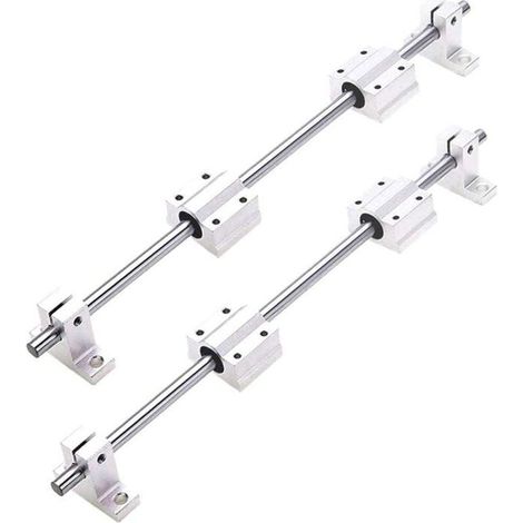 Arbre linéaire avec roulement à billes - MICH - 2 x 500 mm - Ø 8 mm - 4 supports SK8 - 4 blocs SCS8UU (1/4)