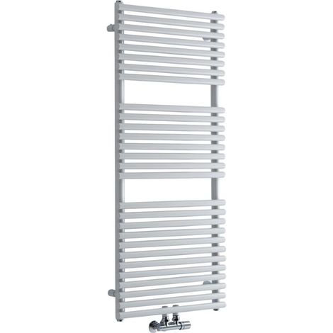 Sèche-Serviettes à Raccordement Central – Blanc – 121.5 x 50cm – Magera
