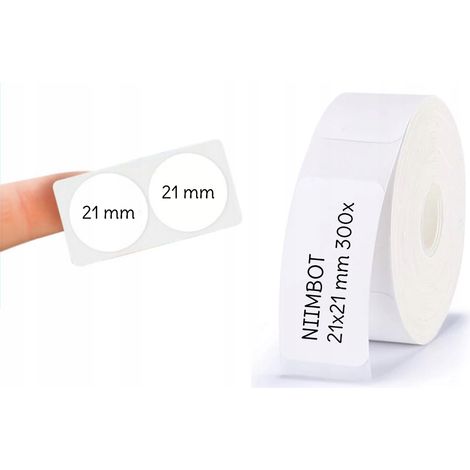 Étiquettes autocollantes NIIMBOT rondes 21 x 21 mm, 300 pièces (1/3)