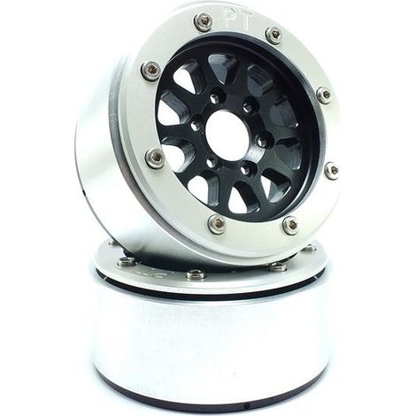 Beadlock Wheels PT-Gear Black/Silver 1.9