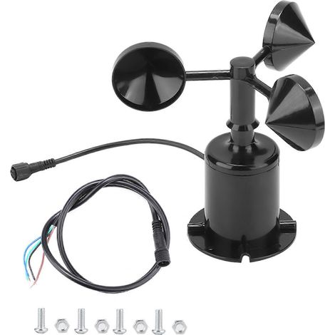 Capteur anémométrique à trois coupelles, signal de sortie ambiant 0-70 m/s, type impulsionnel. (1/4)