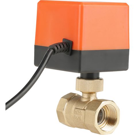 Vanne à bille motorisée en laiton AC 220V 2 voies G3/4" DN20 pour climatisation (1/5)