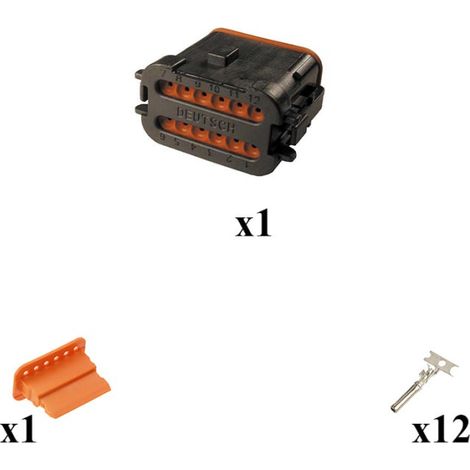 Kit connettore serie DT maschio porta femmina 12 vie EP06 Nero