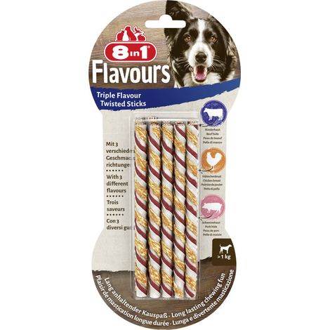 8in1 Flavours Kaustange Triple Flavour Twists 113 g Hundeleckerlis