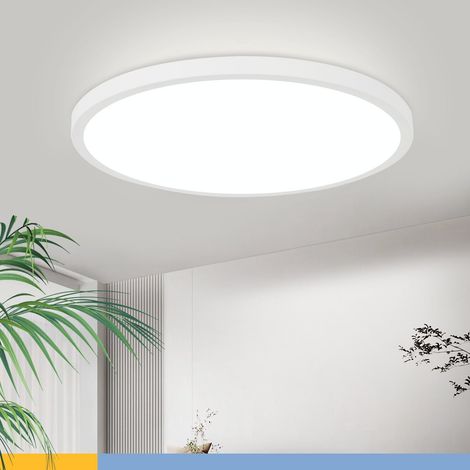 GBLY Deckenlampe LED Deckenleuchte Badezimmer - Ø30cm Badezimmerlampe Flach Schlafzimmerlampe Rund Küchenlampe 24W Schlafzimmer Deckenbeleuchtung Flurlampe Kaltweiß Badlampe IP44 für Küche Flur Bad