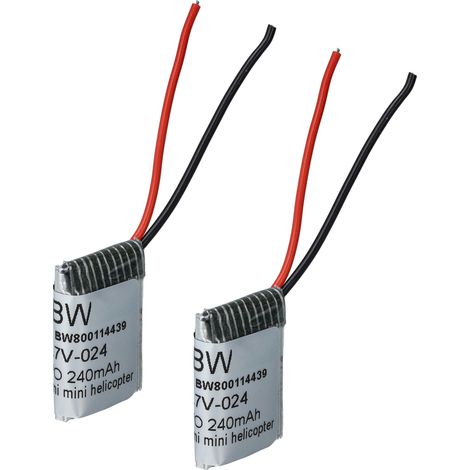 vhbw 2x batteria compatibile con Syma S107G, S108G drone quadricottero multicottero (240mAh, 3,7V, Li-Ion)
