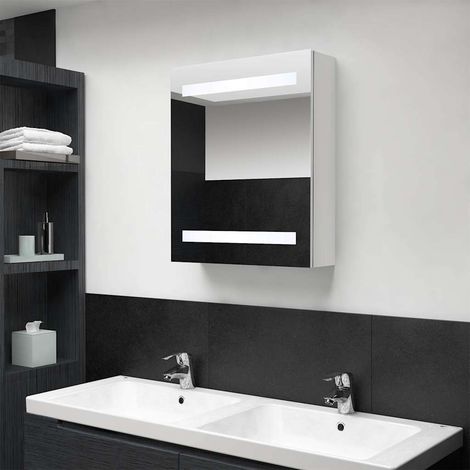 326486 vidaXL LED Bathroom Mirror Cabinet Shining White 50x14x60 cm (1/5)