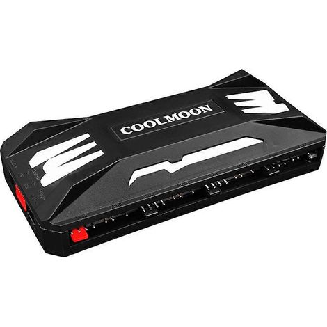 Contrôleur ARGB sans fil COOLMOON 4 broches PWM 5 V 3 broches pour ventilateur ARGB avec télécommande intelligente pour boîtiers PC Noir (Noir) (1/5)