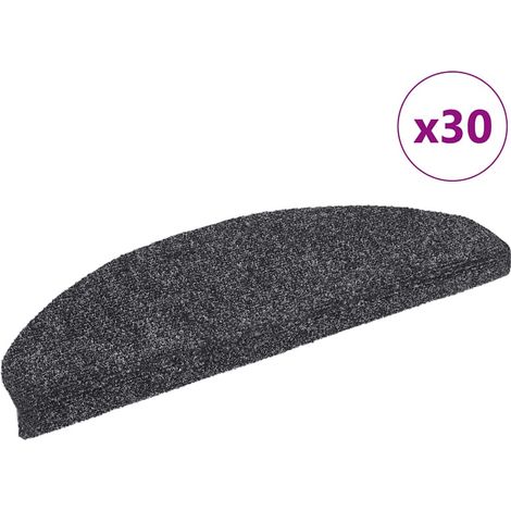 Stufenmatten Selbstklebend 30 Stk. 65x21x4 cm Dunkelgrau Halbrund Groß