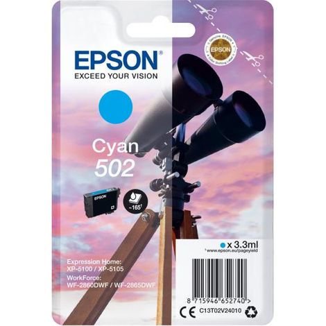 Epson Singlepack Cyan 502 Ink C13T02V24020 (1/3)