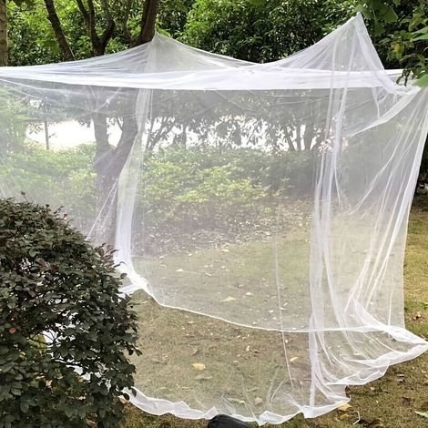 Moustiquaire blanche grand format, pliable et légère, 200x200x180 cm, idéale trekking, bivouac, pêche, abri anti-insectes, lot de 1. (1/5)