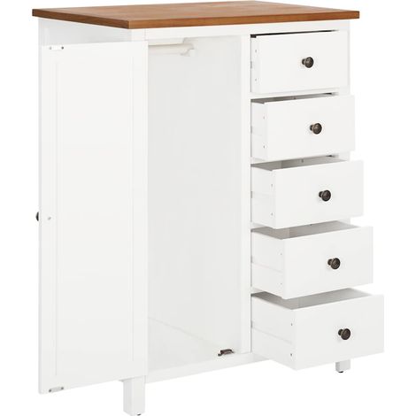 Maison Exclusive - Kleiderschrank 76x52x105 cm Eiche Massivholz (1/5)