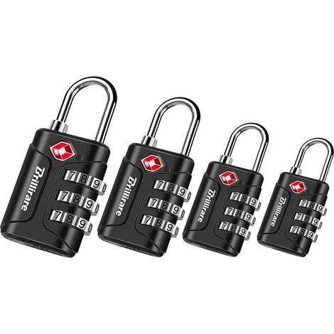 Lot de 4 Verrous de Voyage, Cadenas de Voyage à Combinaison Étanche à 3 Chiffres, Serrure d'Extérieur Réinitialisable sans Clé, pour Casiers, Sacs (1/5)