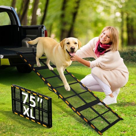 Hunderampe Auto Klappbar Extra Lang 190cm für Große Hunde bis 90kg, Rutschfest (1/5)