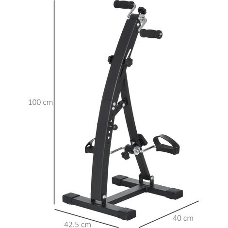 Appareil de pédalage pour jambes et bras avec écran LED, hauteur et intensité réglables, 40 x 42,5 x 100 cm, noir (1/5)