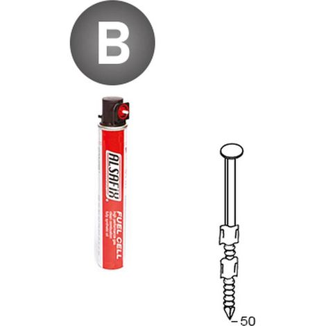 2 200 Pointes Annelées en Bande 20° (Pack) - 2.9x50 mm + 2 Cartouches de Gaz Rouge - D-Work (1/5)