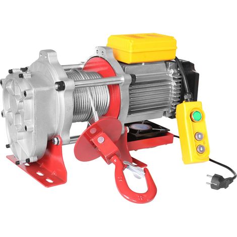 Mw Tools – Treuil électrique 500kg 25m 2,3 kW 230 V – Crochet de sécurité 1t – Télécommande filaire 1m – Classe de protection IP20 – BKEL500