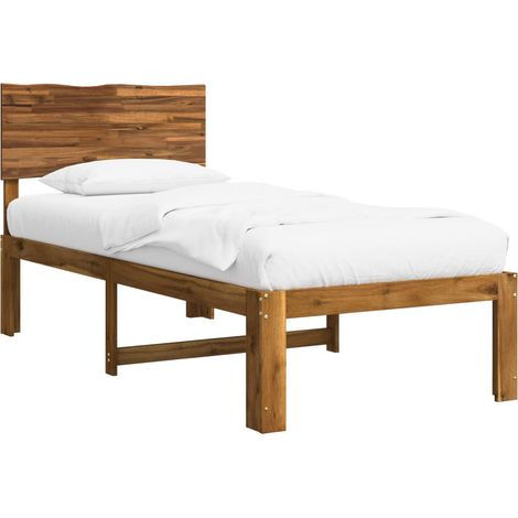 Single Bed Frame with Headboard ROSTOCK Natural 90 x 200 cm vidaXL (1/5)