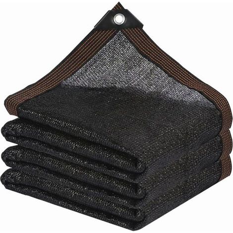 Toile d'ombrage – Filet d'ombrage pour jardin avec œillets, idéal pour pergola, terrasse, plantes, serre ou poulailler, noir, 3 x 4 (1/4)