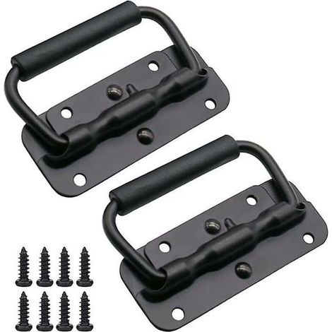 HONORNIC - 2 pcs Poignée de boîte à ressort poignées de caisse pliantes Heilwiy 100 mm poignée pliante en métal (1/5)