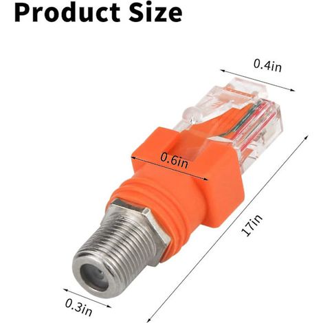 Adaptateur coaxial vers Ethernet, lot de 4 convertisseurs RF F femelle vers RJ45 mâle pour testeur de ligne (1/5)