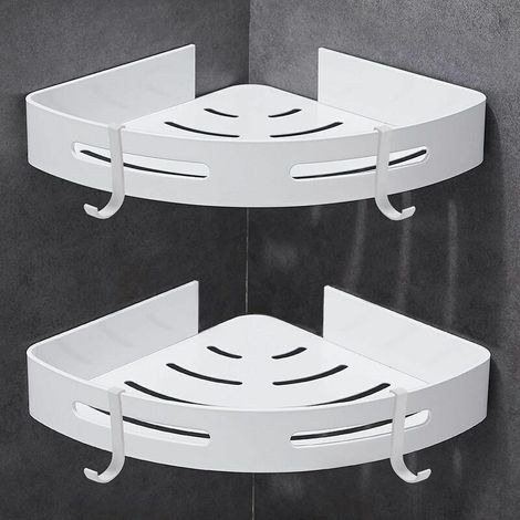 Etagere Douche - Aluminium Finition Mate - Pour Salle De Bain Et Cuisine - Charge Max 20 Kg - Lot De 2 (1/5)
