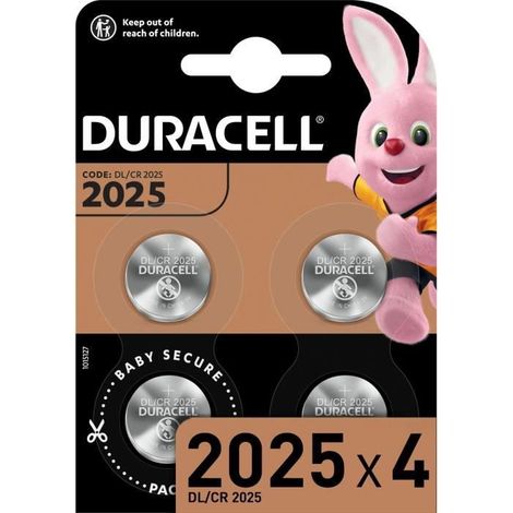 Varta – Lot de 4 piles bouton CR 2025 3V – Lithium 165 mAh – Pour calculatrices, horloges et thermomètres médicaux – Double emballage sécurité enfant - S223272