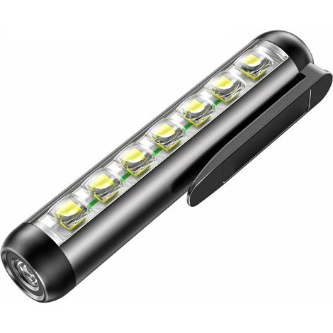 Lampe de poche LED super brillante, mini lampe de travail, randonnée en plein air, camping, éclairage de réparation, conception à clip pour stylo, forte adsorption magnétique, charge de type C