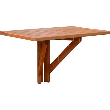 Eukalyptus Balkontisch 60x40 cm - Holz Klapptisch Balkon Hänge Tisch klappbar