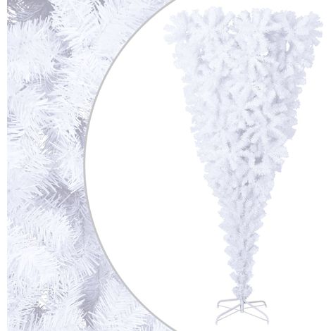 Albero di Natale Artificiale Capovolto con Base Bianco 240 cm (1/5)