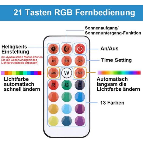 Éclairage LED pour Aquarium Étanche IP68 - Lampe Submersible RGB 13 Couleurs avec Télécommande et Minuteur Automatique pour Poissons et Plantes
