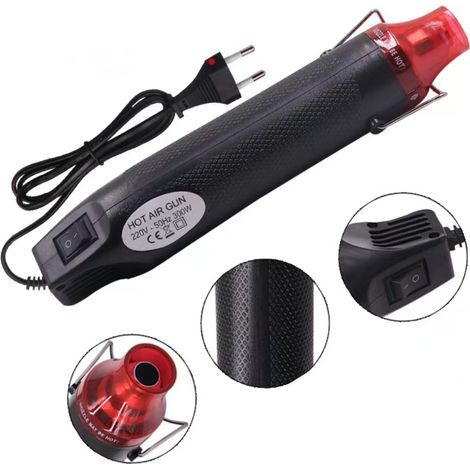 Mini Pistolet à air Chaud électrique 300W Décapeur Thermique Portatif température Pistolet à air Chaud DIY pour séchage de la Peinture, Caoutchouc Stamp,Argile chauffante (1/5)