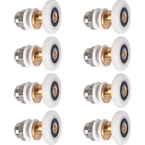 Rulli per box doccia, rulli per porte scorrevoli, rulli di ricambio per porte di box doccia, 8 pezzi, 25 mm (1/4)