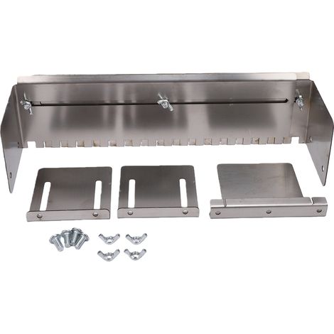 Cazzuola dentata regolabile in acciaio inox con pettine per malta, da 40 a 80 cm, per stendere l'adesivo per piastrelle su grandi superfici. (1/5)