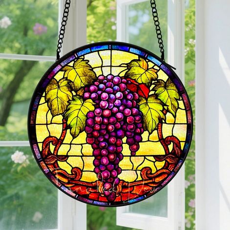 Suspension en vitrail - Attrape-soleil en verre coloré pour maison, décoration élégante, cadeau Anniversaire pour femme, homme, tante 15 cm (1/5)