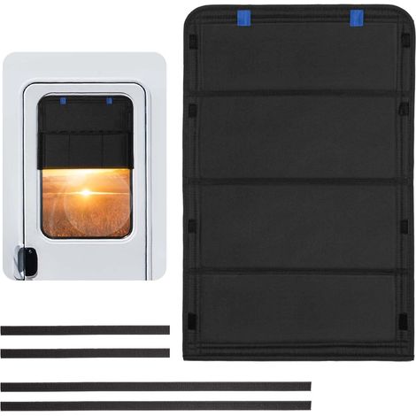 Pare-soleil de porte et fenêtre de camping-car, nouveau modèle pliable, occultant, protection contre les rayons UV, couverture de fenêtre de porte de remorque de camping-car, fermeture auto-agrippante (1/5)