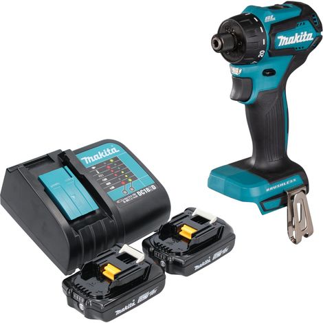 Makita DDF 083 SA trapano a batteria 18 V 40 Nm 1/4'' brushless + 2x batteria ricaricabile 2,0 Ah + caricabatterie