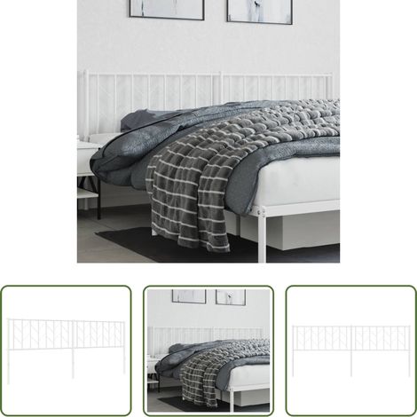 vidaXL Cabecero de repuesto de metal blanco 200 cm (1/5)
