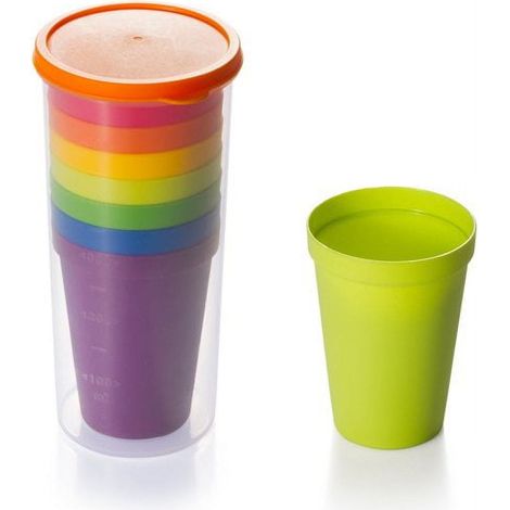 Set mit 8 Kunststoffbechern (240 ml) – mikrowellen-, spülmaschinen- und gefriergeeignet – bruchfest und leicht – ideal für Saft, Wasser und vieles mehr