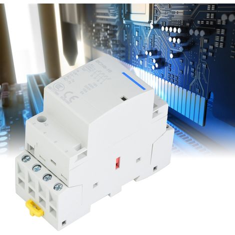 Contacteur secteur domestique 4P 16A 24V, montage sur rail DIN, 4NO (220V/230V) (1/5)