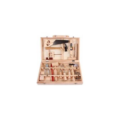 Ensemble D'Outils Pour Enfants Boite A Outils D'Entretien Menuisier Outils Reels Demontage Et Assemblage Boite A Bois Multifonctionnelle 16 Pieces (1/4)