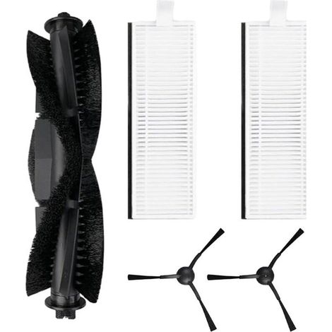 Lot de 5 brosses latérales principales pour aspirateur robot pour Laresar Evol 3, 1 brosse à rouleau principale, 2 filtres HEPA, 2