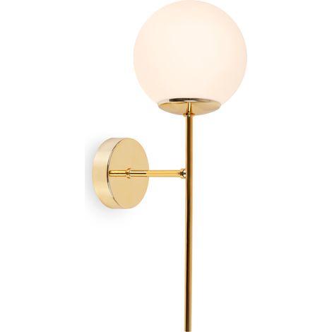 LAMPADA DA PARETE SIENA GOLD 1 PARALUME BIANCO PIATTO E14 (1/5)