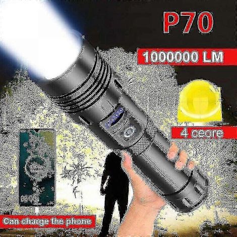 Lampe torche tactique LED ultra-lumineuse de 1 000 000 de lumens, lampe de travail rechargeable [CO]-AquaForge (1/5)